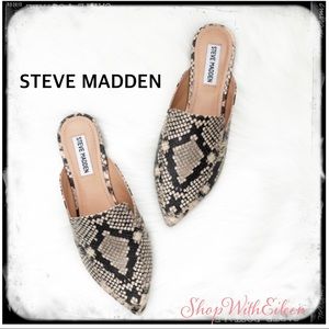 Steve Madden SNAKE PRINT LEATHER MULES Slides